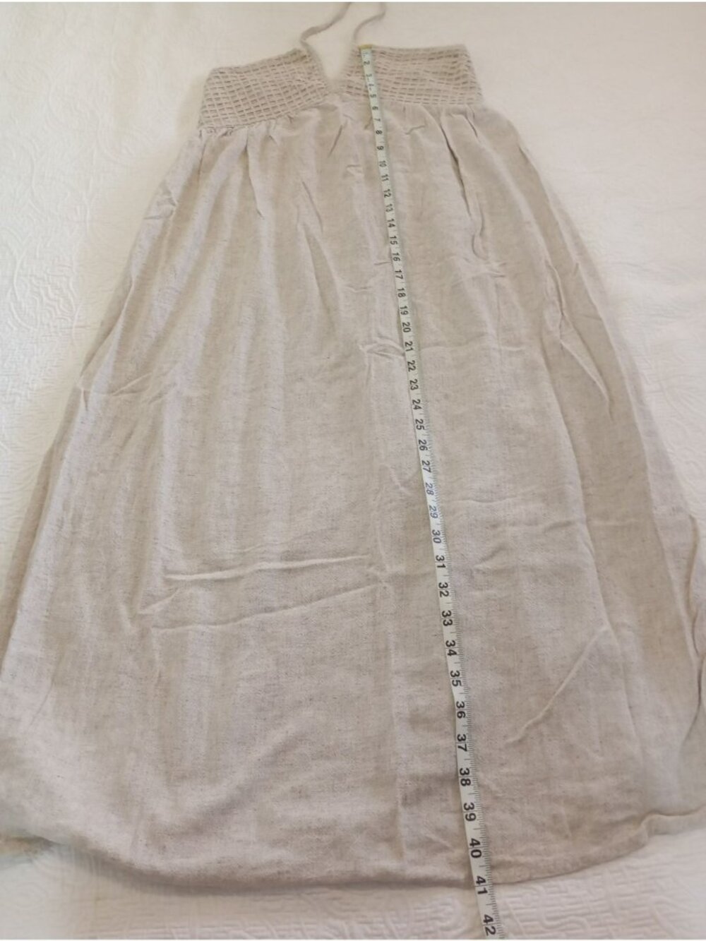 Tiffosi Beige Halter Maxi Dress Crochet Detail Size S Womens Casual Summer Wear - Picture 9 of 9